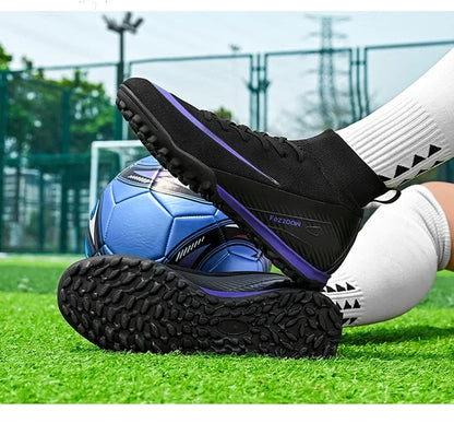 New Men Football Boots Match Long Spikes Soccer Shoes Cleats Boys Comfortable Training Sport Adult Breathable Outdoor Non Slip