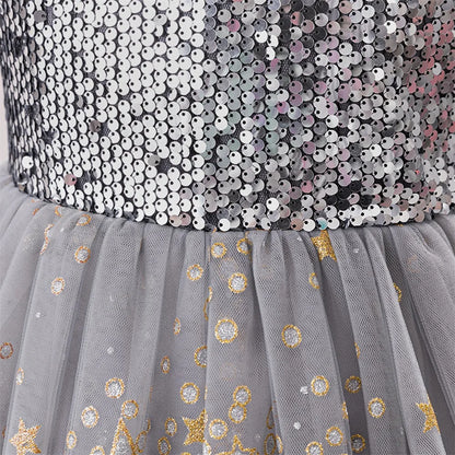 Summer Sequins Party Girls Dress Elegant Wedding Bridesmaids Birthday Prom Dresses for Girl Birthday Evening Christmas Costumes