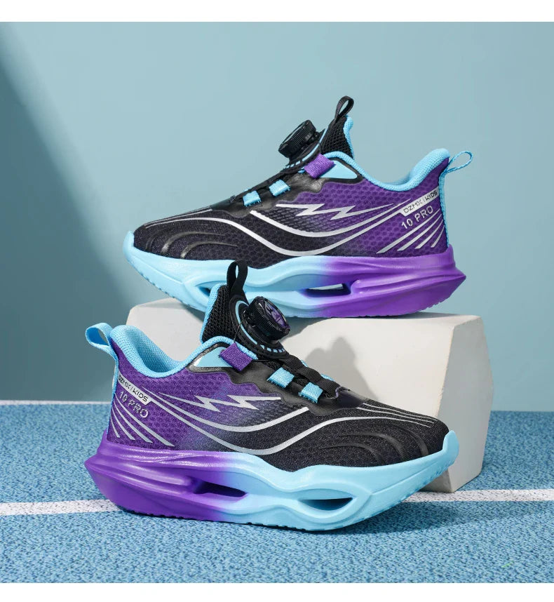 Children‘s Basketball Shoes Non-slip Breathable Sports Training Shoes Outdoor Lace-up Boys Girls Jogging Shoes Mesh Gym Sneakers