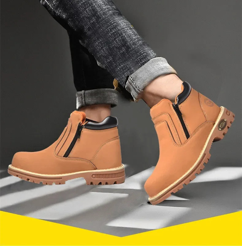 2025 Work Shoes for Men Waterproof Safety Shoes Man Anti Spark Leather Boots Man Anti Puncture Anti Slip Welder Shoe