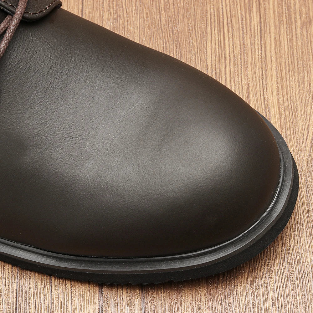 Genuine Leather Men Derby Shoes Ultralight Comfortable fashion Men Casual shoes Black Men Leather Shoes #KD6675