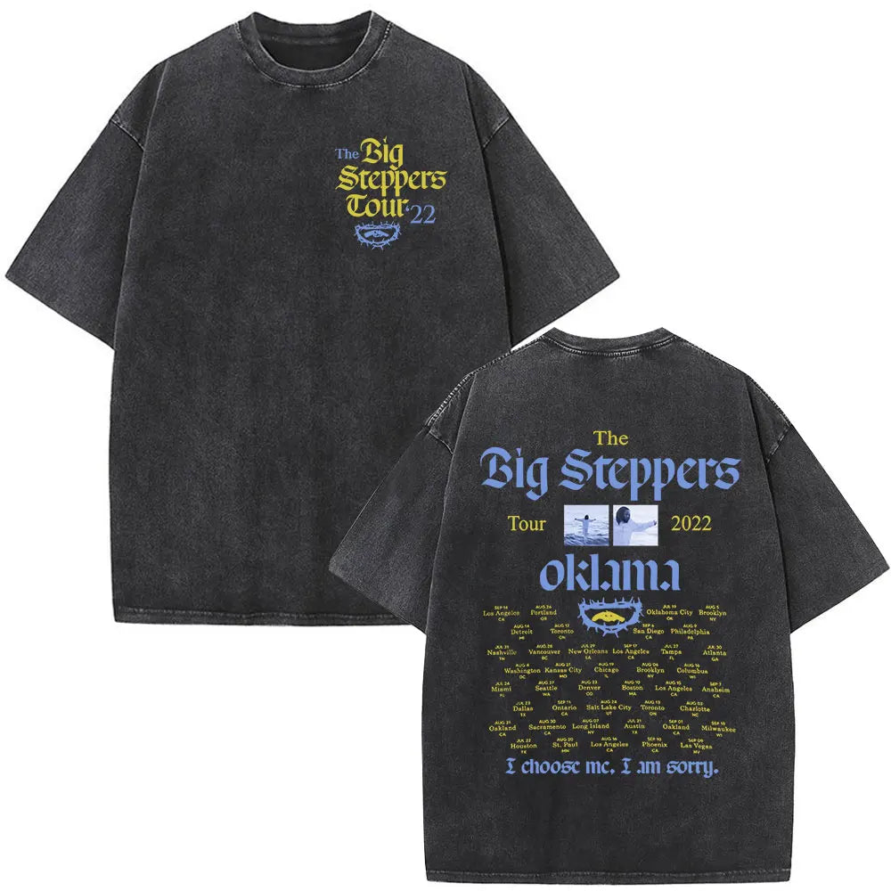 Washed Vintage Rapper Kendrick Lamar Album Merch T-shirts Men's Clothing Hip Hop Retro Oversized T-shirt Fashion Trend Tee Shirt