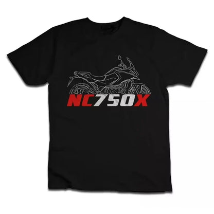 2026 Men's 100% Cotton NC750X Motorcycle Print T-Shirt Summer Casual Daily Wear Biker Rider Graphic Tee