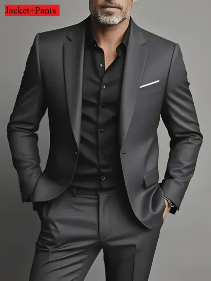 2 Pieces Extra Large Size Suits For Men Wedding Groom Tuxedos Prom Sets Business Male Blazer Trajes De Hombre