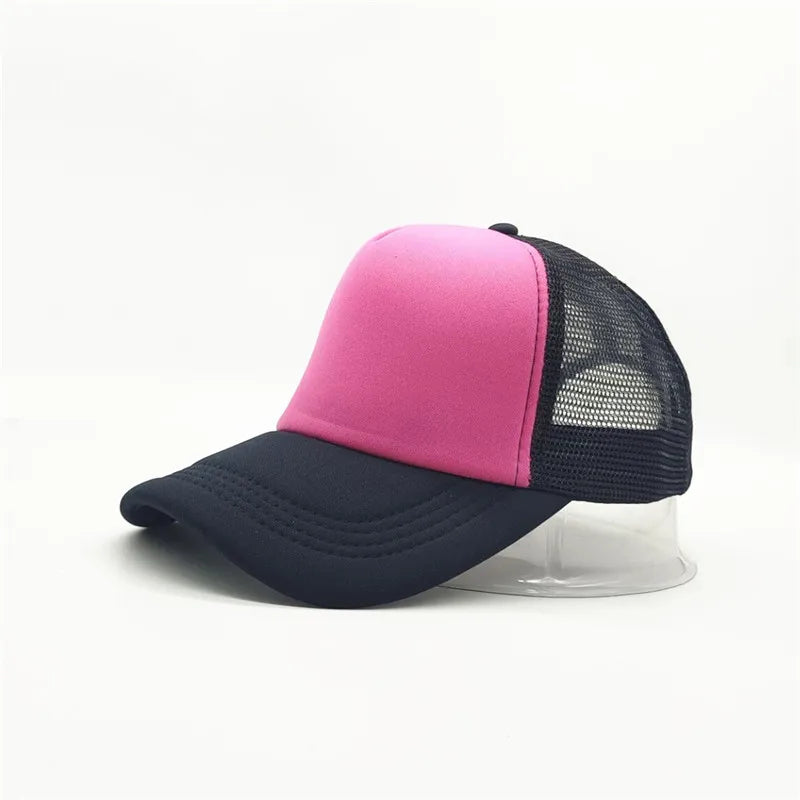 50 Color Unisex SummerTrucker Hat For Adult Net Baseball Cap Men Women Polyester Blank Mesh Adjustable Sun Hat Visor