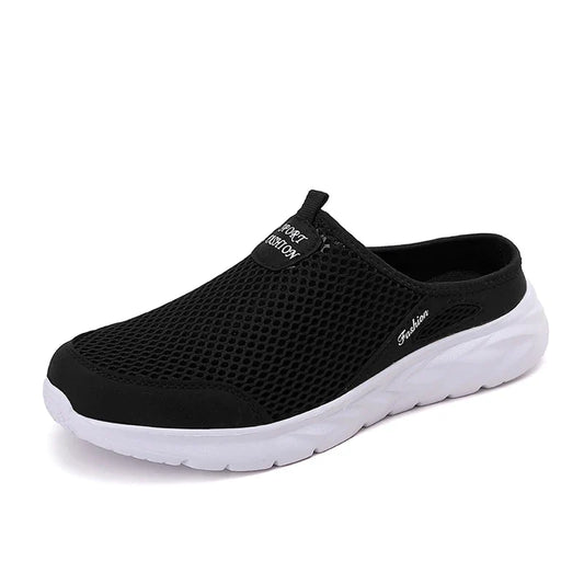 Sapatos Casuais Masculinos Verão Meio Sapatos Chinelos Sandálias Slip On Sapatos Masculinos Malha Respirável Chinelos Macios Confortáveis para Homens