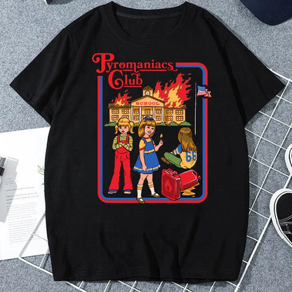 Let's Sacrifice Toby Horror Satanist Graphic Tops Unique Creative Cartoon Streetwear Unisex Scary Short-sleev Tee Ropa Hombre