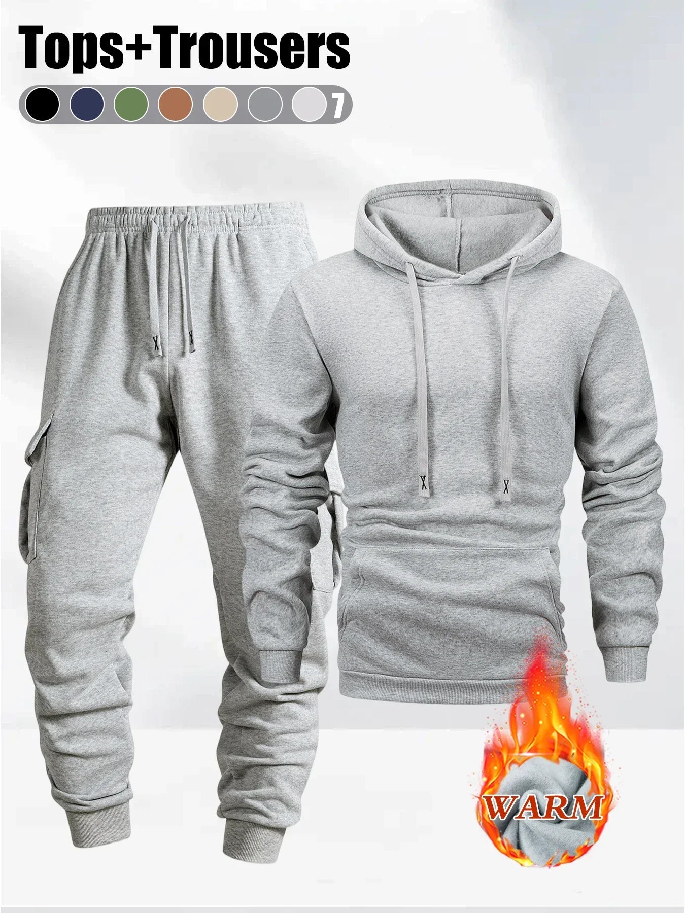 2025 Autumn/Winter Men's jogging Fitness sportswear Set Fashionable Casual Long-sleeved Sweatshirt + Casual Pants 2-piece Sets