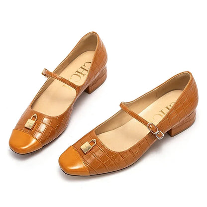 Woman Middle Heel Slippers Luxury Brand Women's Shoes Retro Design 2025 Summer New