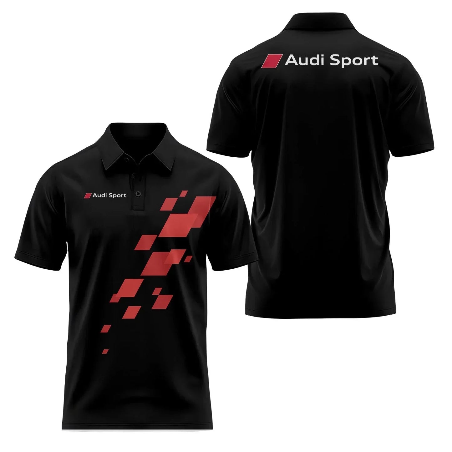 Short-Sleeved Polo Shirt 3D Printed 4S Fast Dry Sport Collar T-Shirt for Store Staff Fashionable