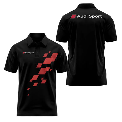Short-Sleeved Polo Shirt 3D Printed 4S Fast Dry Sport Collar T-Shirt for Store Staff Fashionable