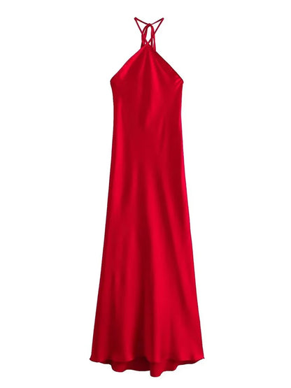 Long Dresses for Women Backless Satin Dress Woman Off Shoulder Sexy Midi Dresses Elegant Evening Party Dress