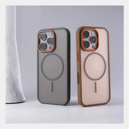 Luxury Matte Translucent Magnetic Case For iPhone 17 16 Pro Max 15 14 Plus 13 12 For Magsafe Wireless Charging Shockproof Cover
