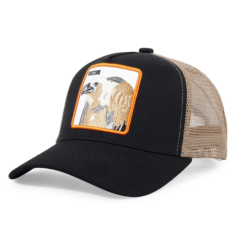 Animal Embroidery Color Block Cartoon Baseball Hats New Men Women Mesh Sunshade Casual Breathable Fashion Versatile Trucker Caps