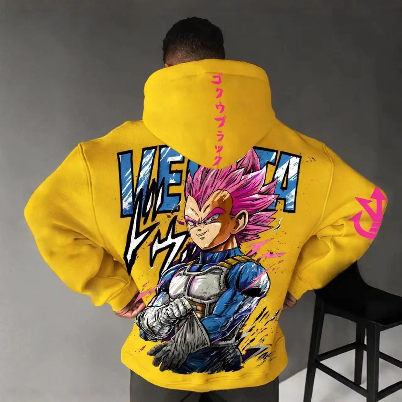Men Anime Clothes Dragon Ball Z Hoodie Goku Saiyan Loose Fit Big Size 5XL 6XL Casual Streetwear