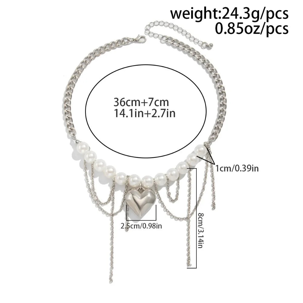 Elegant Irregular Imitation Pearl Beads Necklace for Women Vintage Party Wedding Tassels Choker Fashion Jewelry Accessories Gift