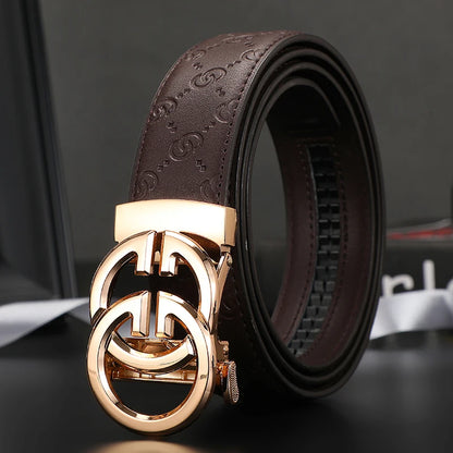 2025 New business Male Famous Style Metal Automatic Buckle Luxury Brand Women Belt Genuine Leather Belts for Men Strap jeans