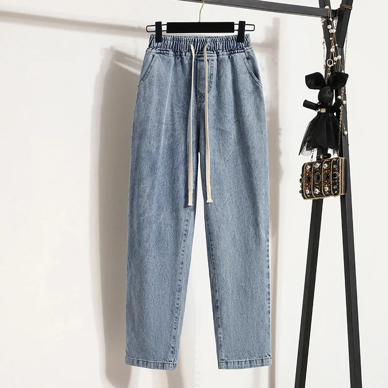Vintage Simple Distressed Washed Straight Pants