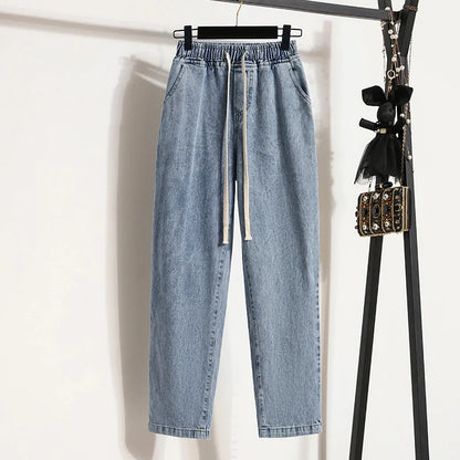Vintage Simple Distressed Washed Straight Pants