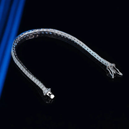Princess Cut Full 1.5mm 2mm D Color Moissanite Tennis Bracelet for Women Man 925 Silver Pass Diamond Test Link Bracelets