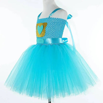 Super Kitty Costumes for Girls Super Cat Tutu Dress for Kids Christmas Halloween Outfits Children Animal Clothes with Eyes Patch