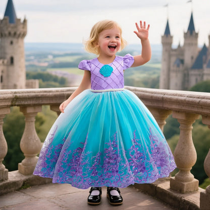 Summer Mermaid Dress Girls Kids Cosplay Dresses Princess Costume Perform Clothes Birthday Party Halloween Clothing