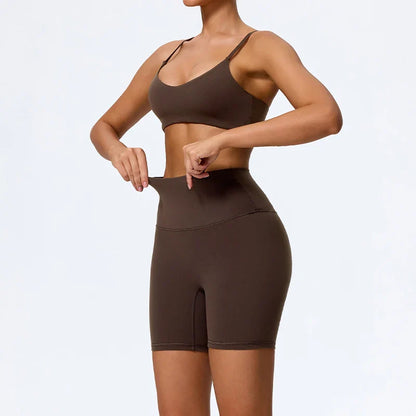 Ctenkevet Summer Women 2Pcs Sleeveless Sports Set Female Gym Two-piece Yoga Set High Waist Breathable legging Sportswear Women