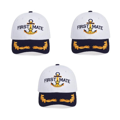 Men Women Baseball Caps Embroidered Captain & First Mate Hats Boating Marine Sailor Perfect Nautical Gift Presents Party Fun Hat