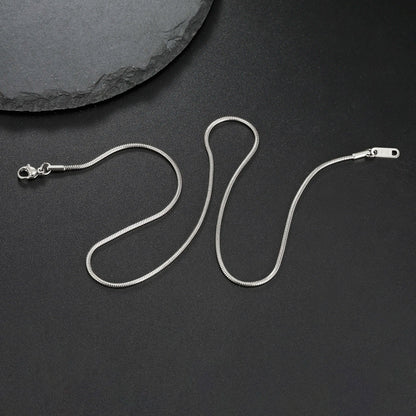 Stainless Steel Gold Color Round Snake Chain Necklace Women Men Long Neck Chains Trendy Punk Jewelry Gift Wholesale