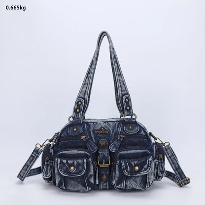 Women Small Handbags Satchel Top-handle Handbag PU Shoulder Bag 8”x11” Dumpling Pack Multi-pockets Shoulder Bag