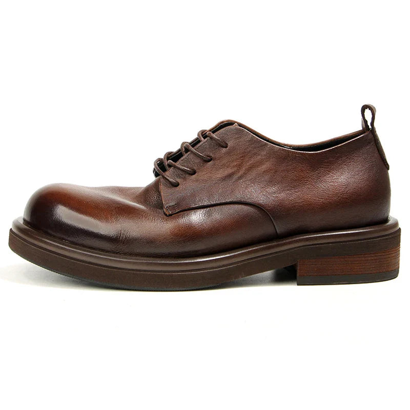 Soft Leather Mens Formal Shoes Luxury Quality Comfortable Brand Handmade Retro Genuine Leather Daily Wedding Social Shoes Male