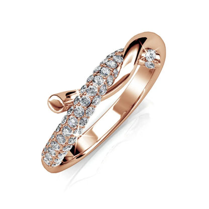 Original Crystals from Swarovski Criss-Cross Finger Ring Fashion Jewelry Women Wedding Party Birthday Present