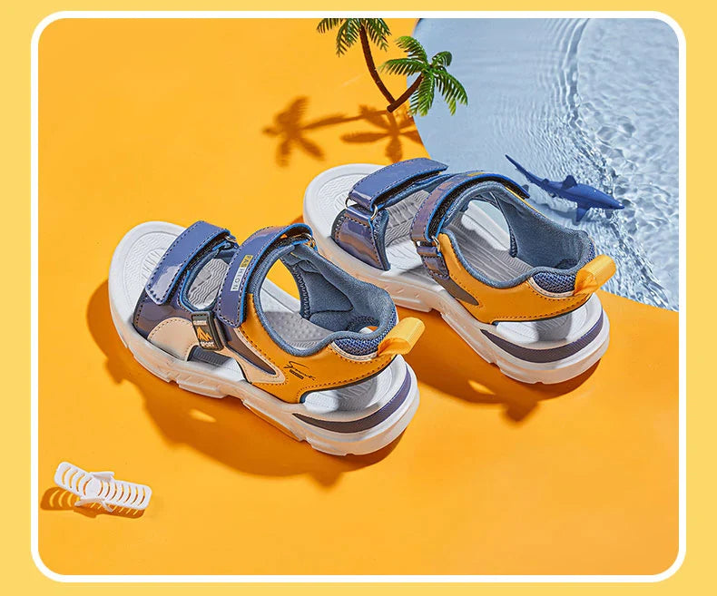 2025 Summer Boys Soft Sandals Fashion Children Shoes Autumn Light Cartoon Sandalias Flat Beach 4-12 Years Old Kids Shoes 12yrs