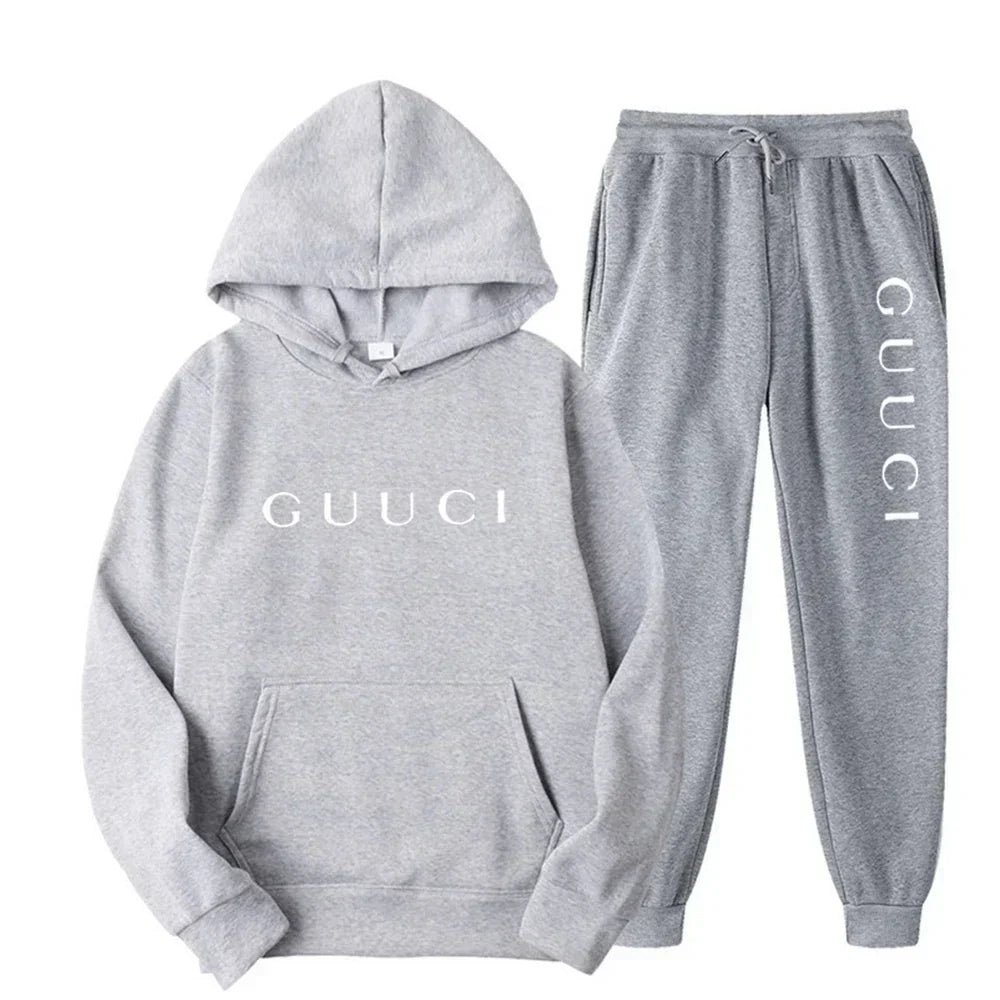ashionable men's casual sports outfit - New style hooded sports shirt + sports pants set