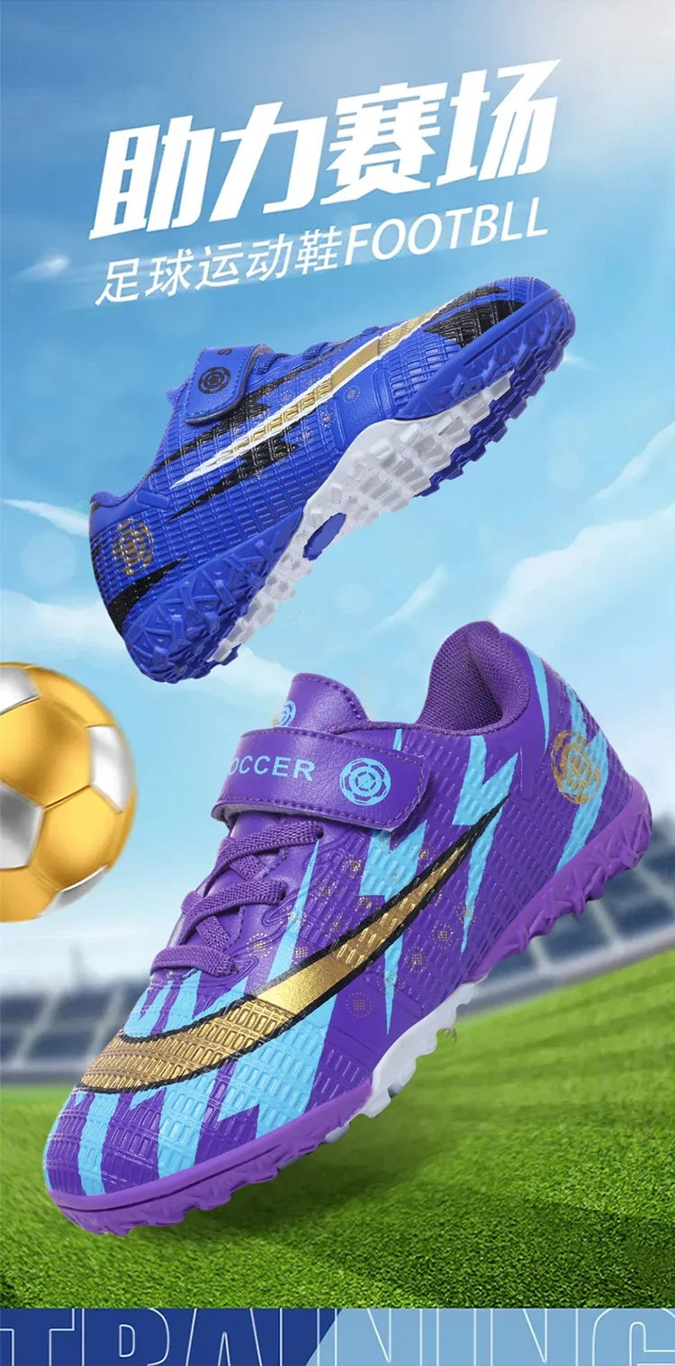 New Child's Football Shoes Society Professional Original Child's Society Cleats Kid Sneakers Indoor Soccer Trainers Youth Sports