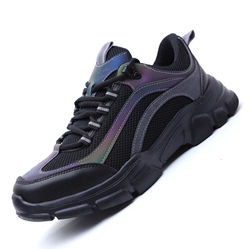 Safety Shoes Lightweight Steel Toe Anti Smashing Piercing Women's Men's Work Sneakers Reflective Indestructible Protective Boots