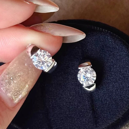 2carat 8mm D color VVS1 Real Moissanite Hoop earrings for Women s925 Silver sparkling Diamond ear buckle luxury Jewelry With GRA