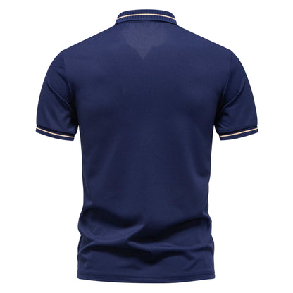 2026 New Men's Polo Collar T-shirt Short Sleeved Casual Sweat Absorbing Breathable T-shirt Men's Top