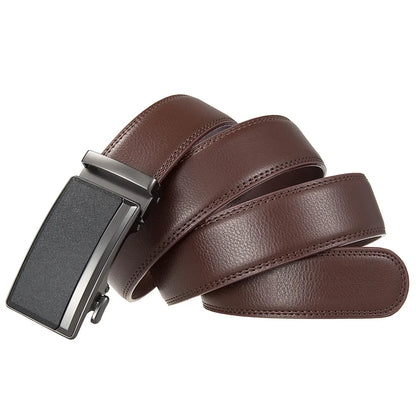 Fashion Automatic Buckle Cowskin Male Belt Men's Leather Belts Luxury Designer Black Brown 3.5cm Plus Size 130 140 150 160 170cm