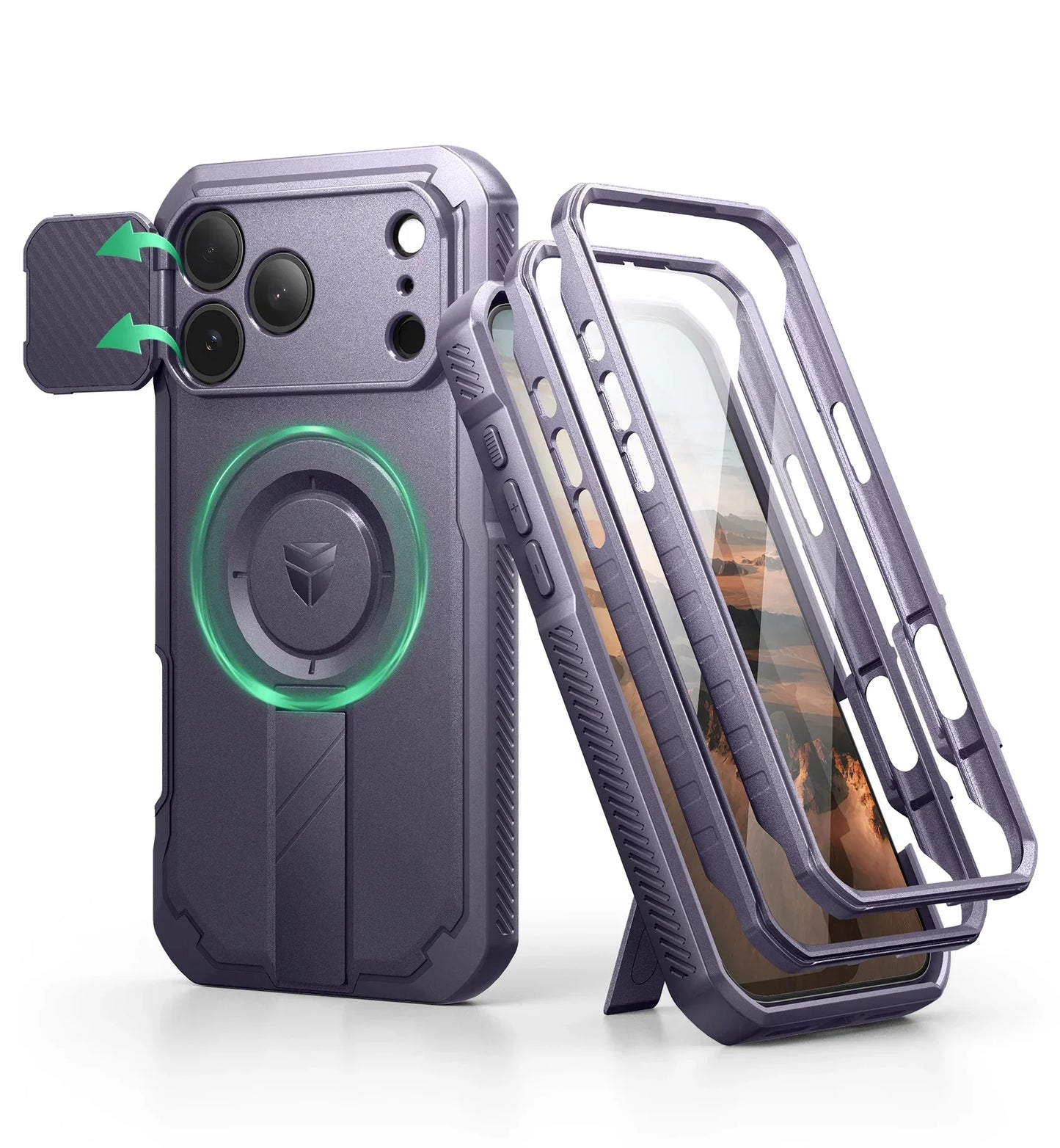 For iphone 17 pro max case with Camera Cover & Adjustable Kickstand Compatible With MagSafe Shockproof Magnetic Protective Cover