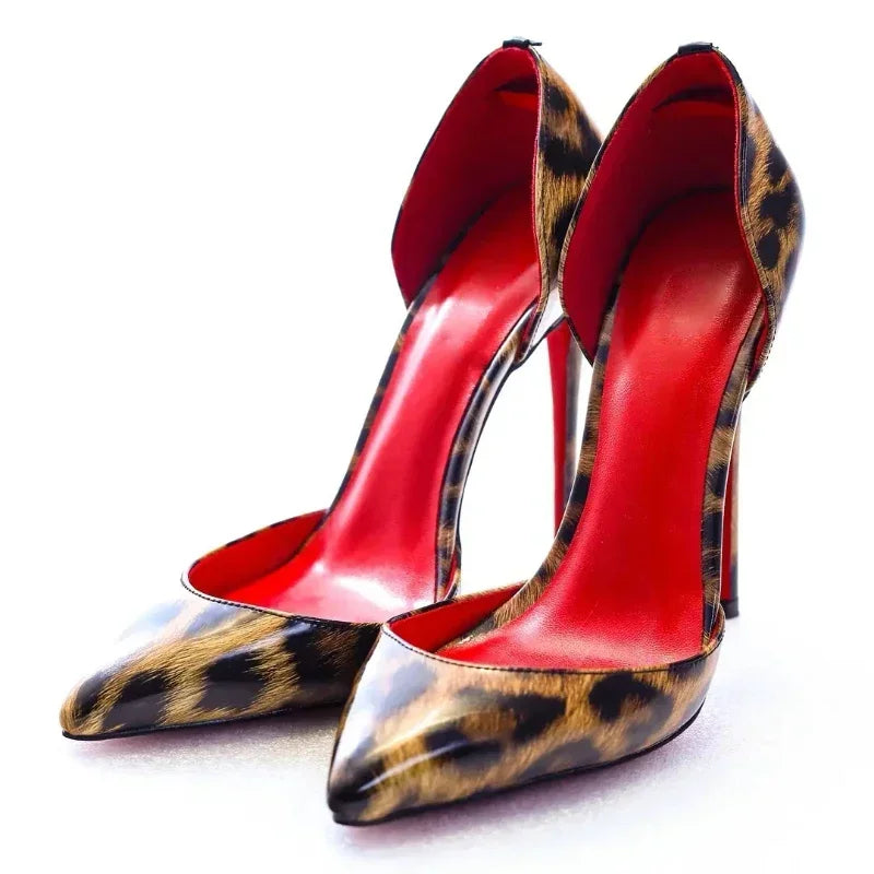 2025 new ultra light mouth red high heels for women, slim heels, pointed red, super sexy plus size hollow single shoes
