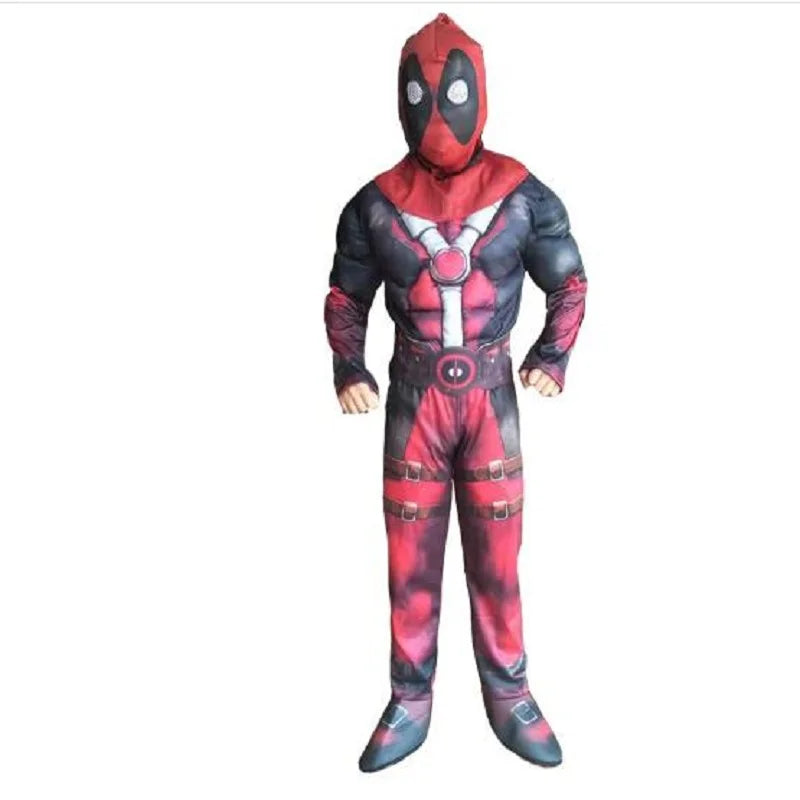 Children's Superhero Role-playing Muscle Costumes, Mask Jumpsuits, Halloween Party Supplies Costumes for Boys and Girls