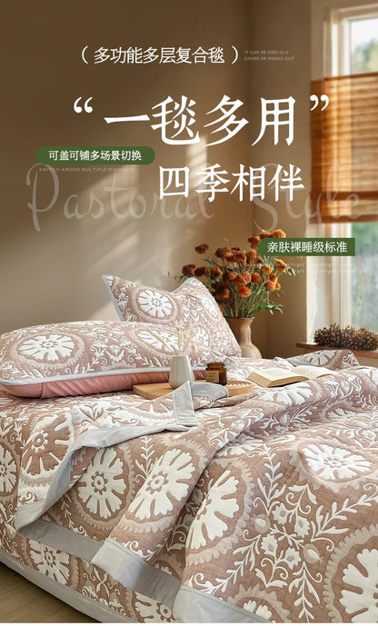 Summer blanket office nap sofa blanket air conditioner shawl blanket towel quilt dormitory summer cool quilt