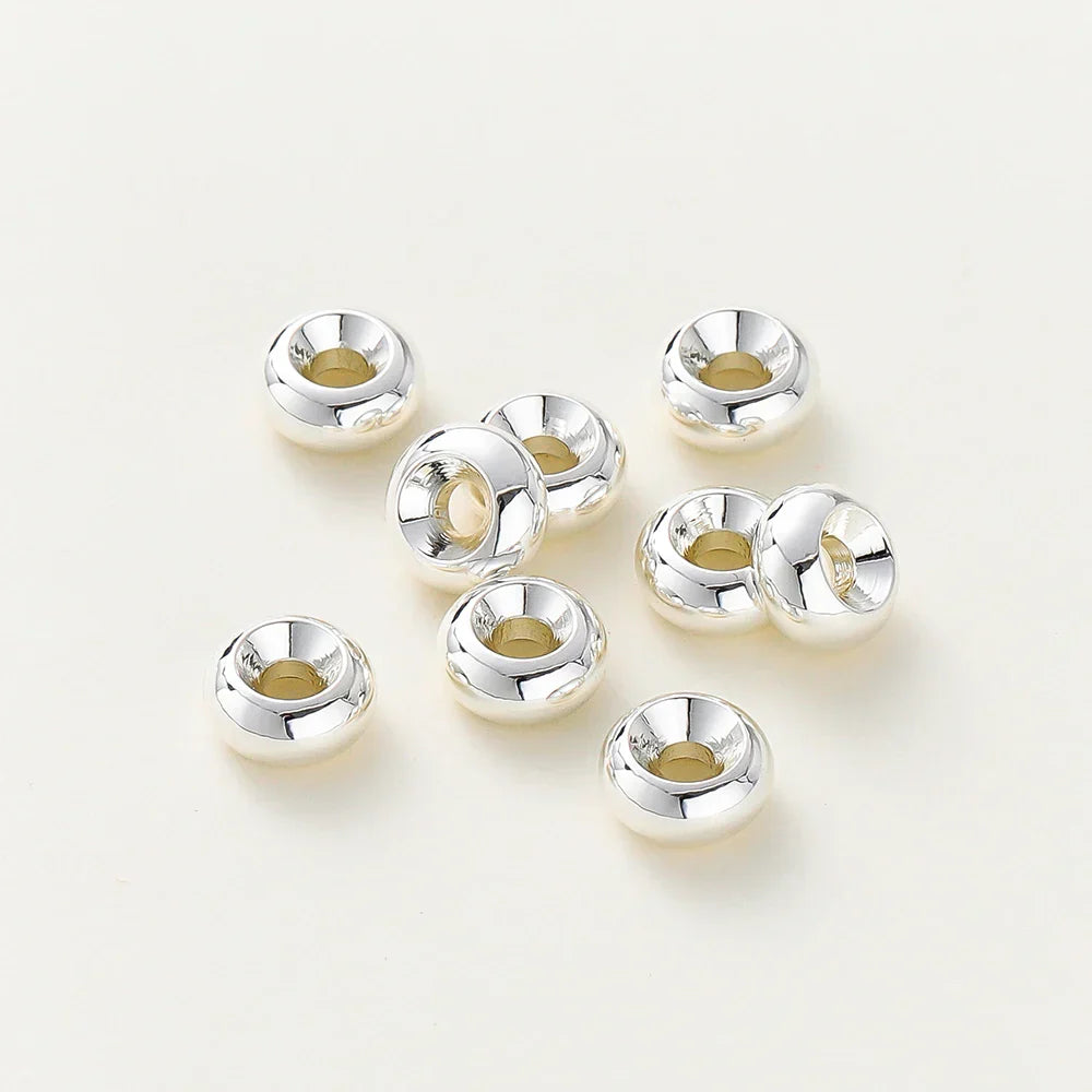 14K/18K Gold Plated 10-30Pcs 3/4/5/6/8mm Spacer Beads for DIY Necklace Bracelet Jewelry Making Supplies Accessories Wholesale