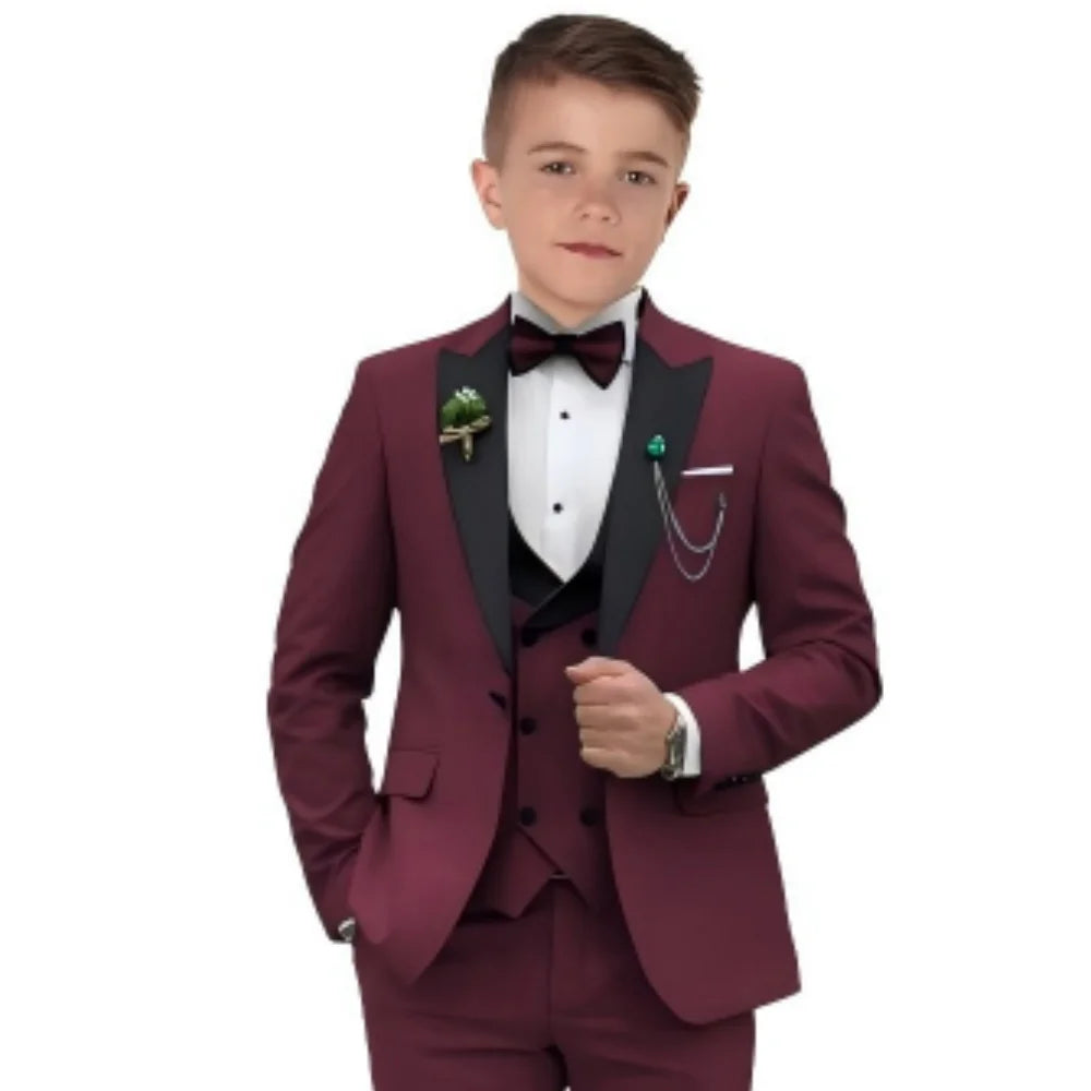 Hot-Selling Boy Birthday Suit Classic Ring Bearer Suit For Children Clothing Performance Suit Includes Jacket Trousers Vest