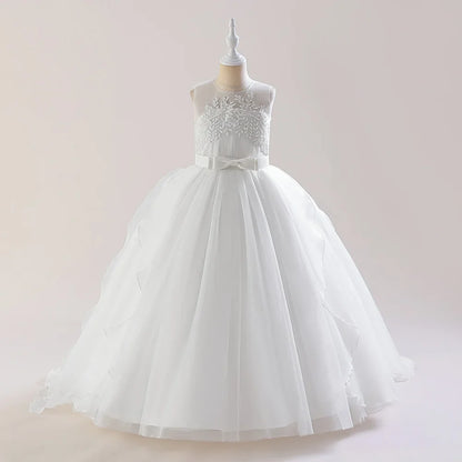 Summer Baptism Bridesmaids Girls Party Dress Elegant Tulle Wedding Princess Prom Dress For Girl Gala Birthday Christmas Vestidos