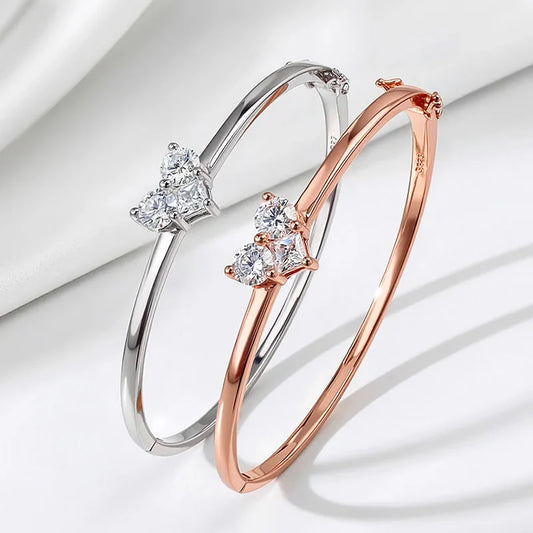 14K Plated Certified All Moissanite Bangles for Women Gems Lab Diamond Luxury Jewelry S925 Sterling Silver Shani Abergel
