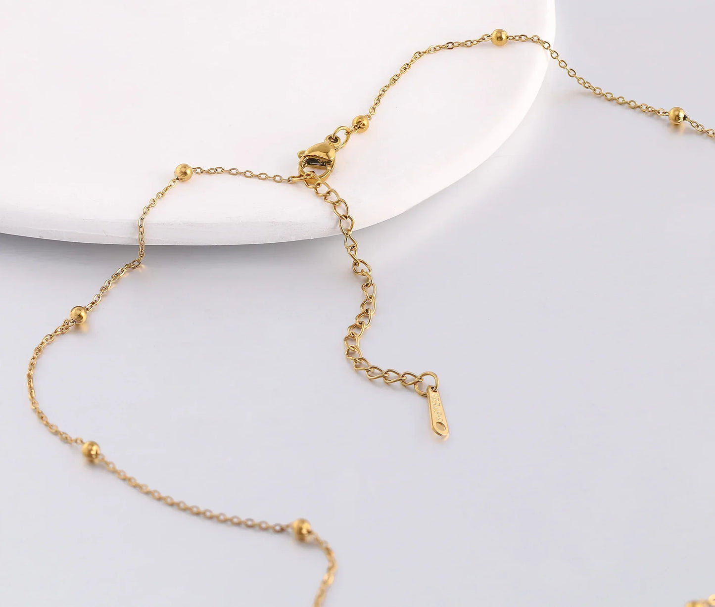 5Pcs/Lot Stainless Steel Bead Rope Link/Cuban/Paperclip Links Snake Chain Necklace Diy Women Jewelry 18K Gold Color Neck Chains