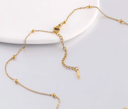 5Pcs/Lot Stainless Steel Bead Rope Link/Cuban/Paperclip Links Snake Chain Necklace Diy Women Jewelry 18K Gold Color Neck Chains