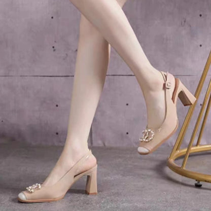 2026 New Fashion Buckle Designer Women's Sandals Casual Comfortable Open-Heel Shoes Summer Everyday Shopping Women's High Heels